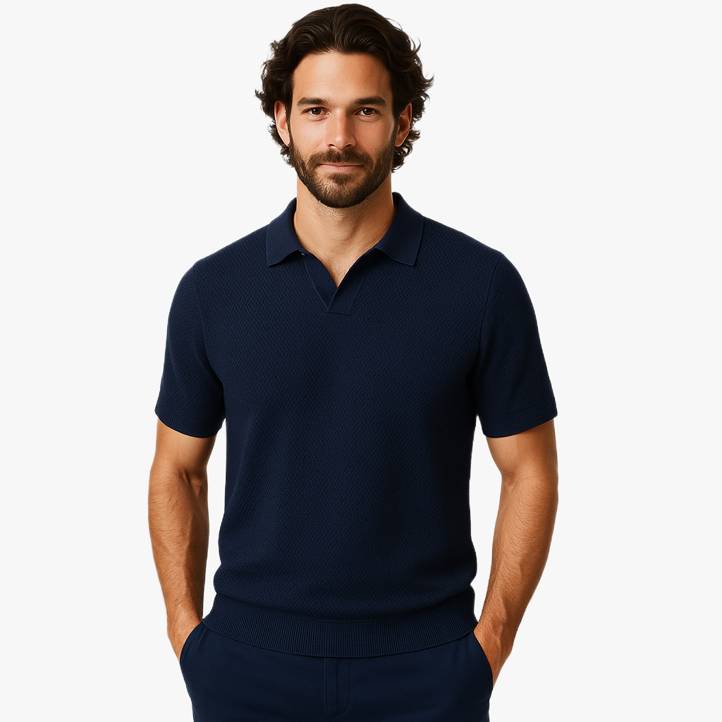 Stylish Men's Knitted Short Sleeve Top