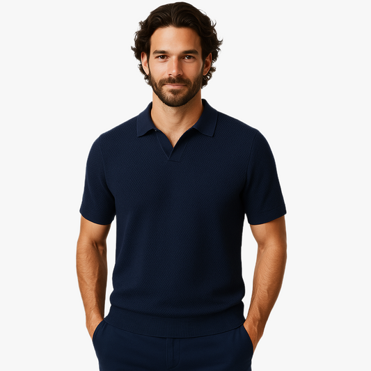 Stylish Men's Knitted Short Sleeve Top