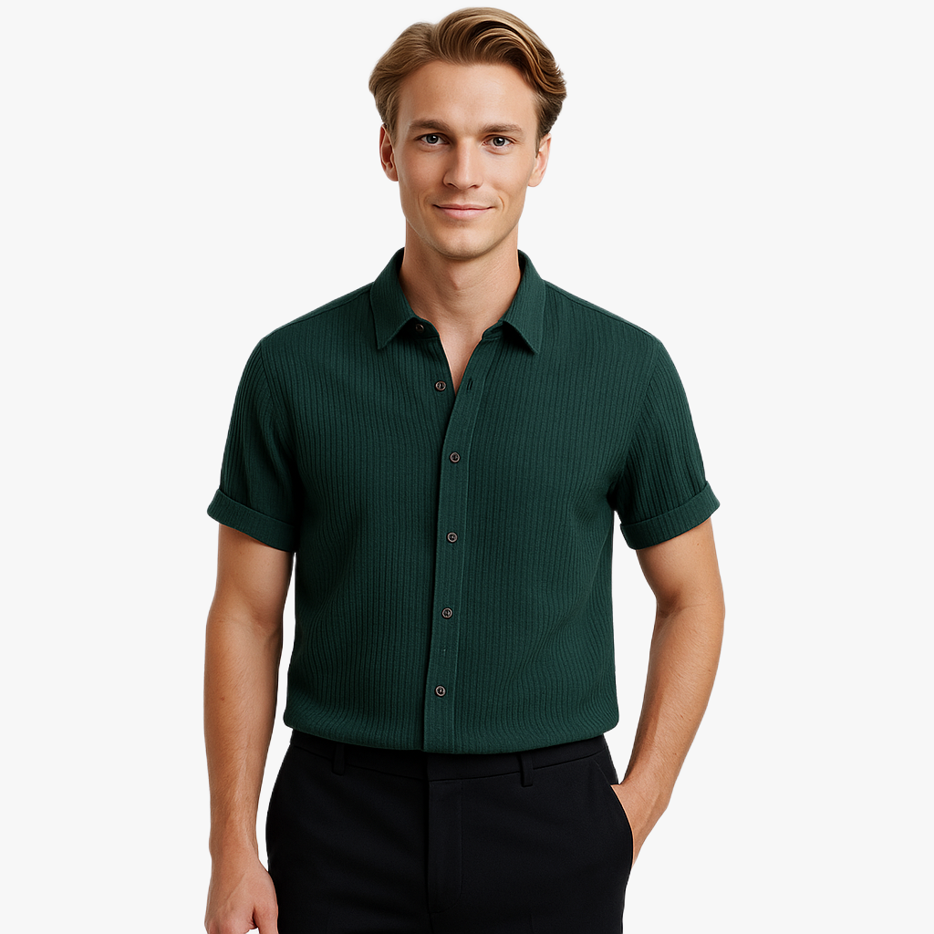 Trendy Short Sleeve Stand Collar Shirt