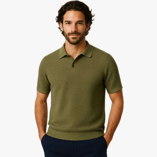 Stylish Men's Knitted Short Sleeve Top