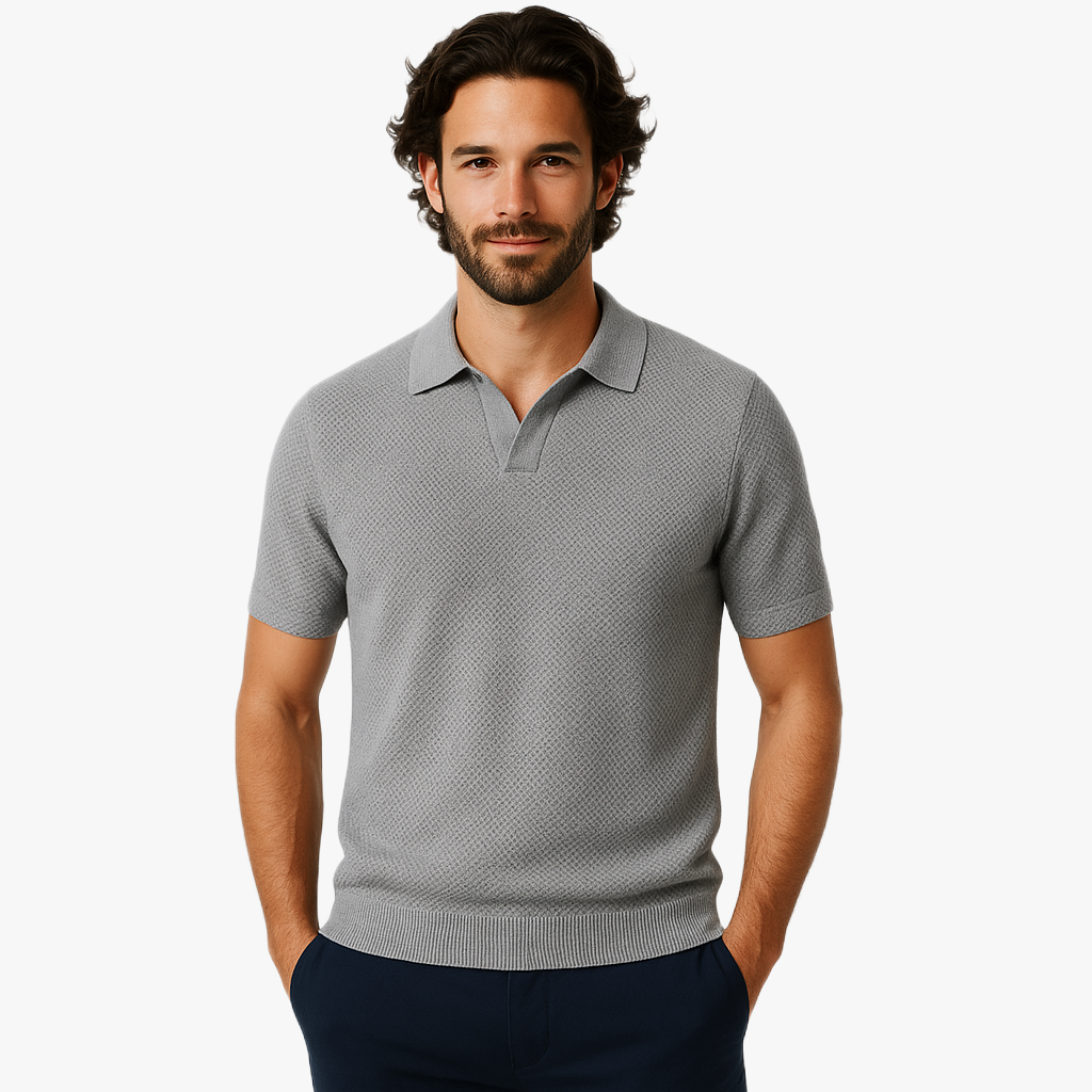 Stylish Men's Knitted Short Sleeve Top