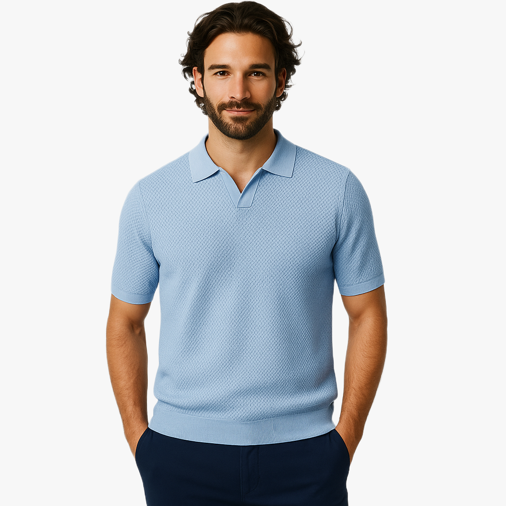 Stylish Men's Knitted Short Sleeve Top